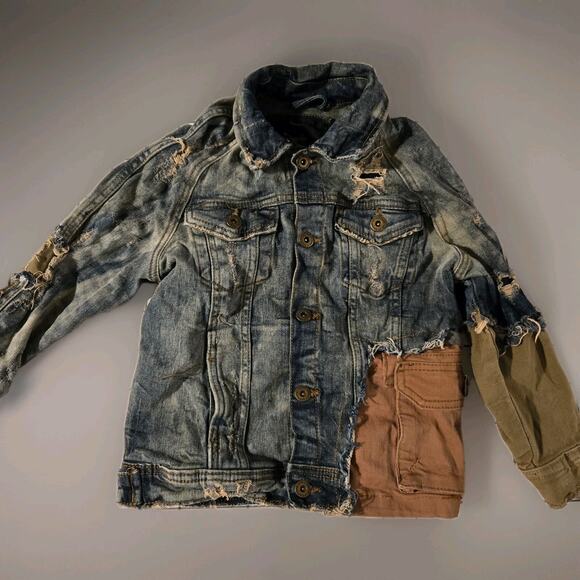 Jordan Craig Distressed Kids Devotion Denim Trucker Jacket Size 6 - Picture 2 of 8
